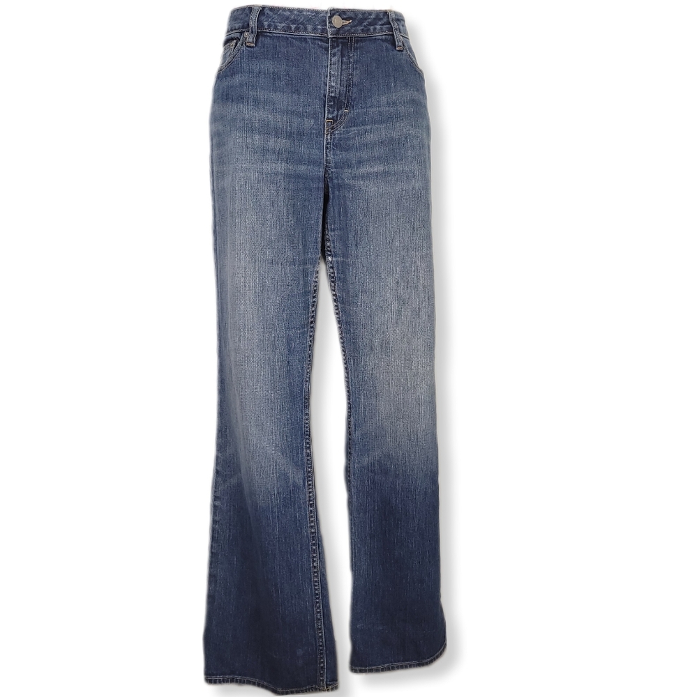 Banana Republic Womens 14 Contoured Jeans Boot Cut Medium Wash 5-Pockets Denim